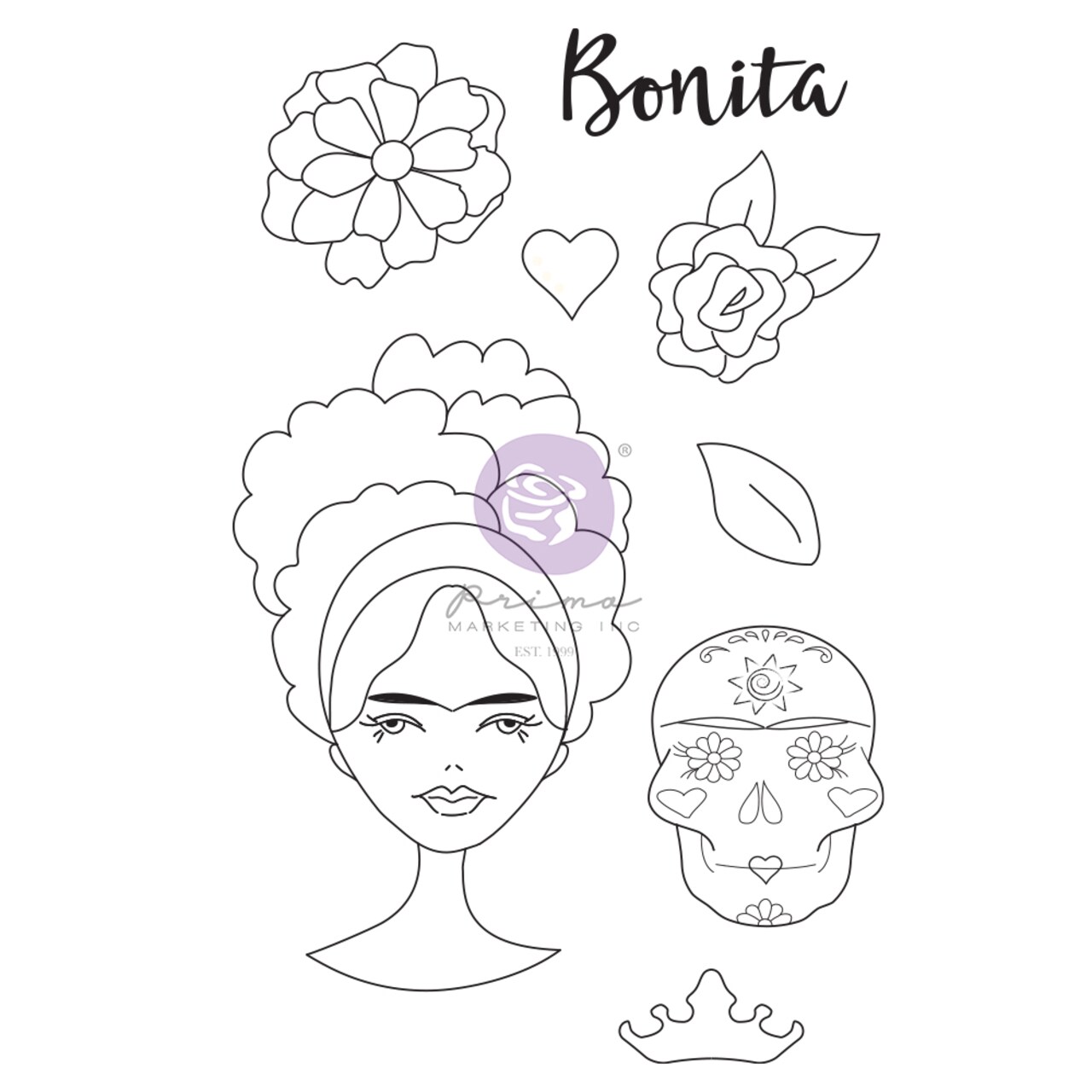 Prima Marketing Inc Julie N Doll Stamp - Marygold - 8 Pcs 655350913533